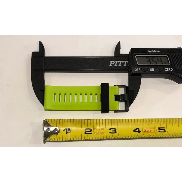 Watch Band 25mm Light Green Silicone Rubber Replacement For Nixon 51-30 Garmin - Picture 8 of 11